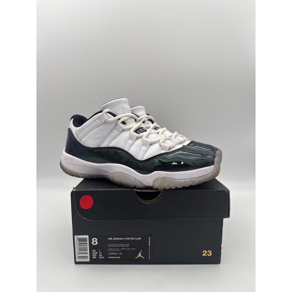 Jordan Air Jordan 11 Retro Low White and Dark Green Sneakers